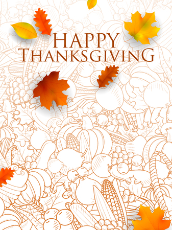 Happy Thanksgiving holiday festival backgroundのイラスト素材