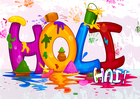 Colorful Traditional Holi background for festival of colors of India in vector.のイラスト素材