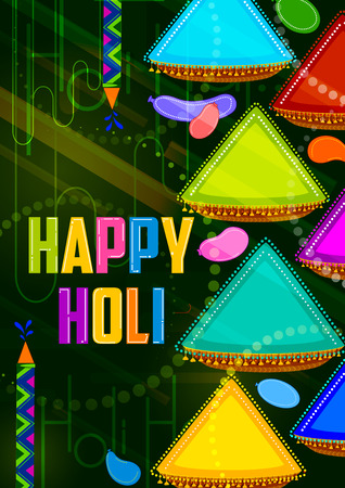 Colorful Traditional Holi background for festival of colors of Indiaのイラスト素材