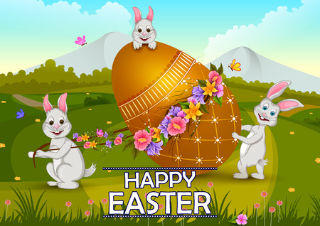 Happy Easter holiday celebration background in vectorのイラスト素材