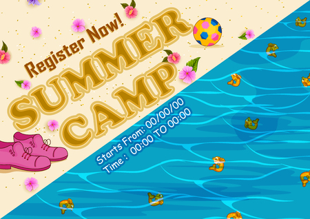 Children summer camp poster design templateのイラスト素材