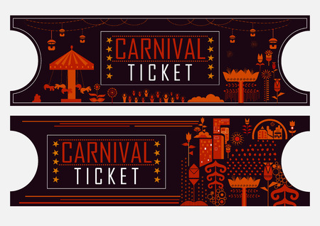 Colorful ticket of fun filled Carnival festival templateのイラスト素材
