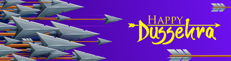 Arrow of Rama in Happy Dussehra festival of India backgroundのイラスト素材