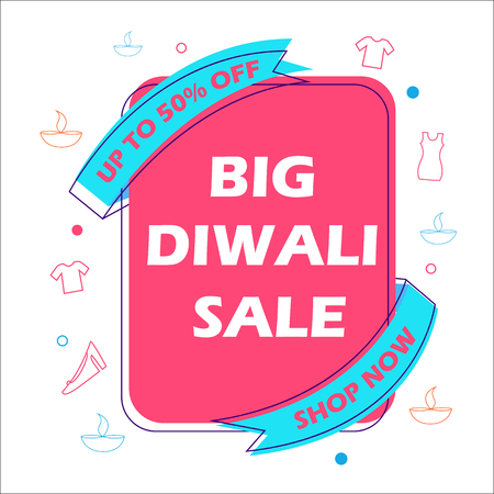 Advertisement template for shopping Sale Promotion Offer for Happy Diwali Festival of Indiaのイラスト素材