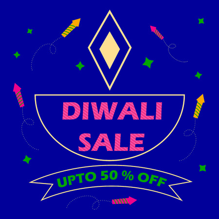 Advertisement template for shopping Sale Promotion Offer for Happy Diwali Festival of Indiaのイラスト素材
