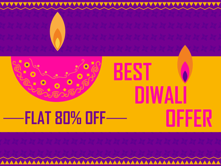 Advertisement template for shopping Sale Promotion Offer for Happy Diwali Festival of Indiaのイラスト素材