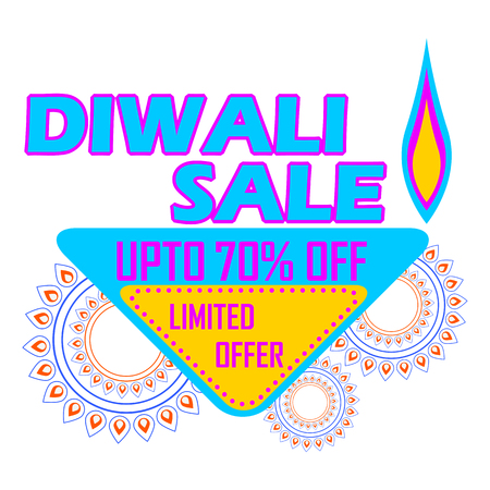Advertisement template for shopping Sale Promotion Offer for Happy Diwali Festival of Indiaのイラスト素材