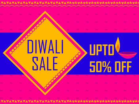 Advertisement template for shopping Sale Promotion Offer for Happy Diwali Festival of Indiaのイラスト素材
