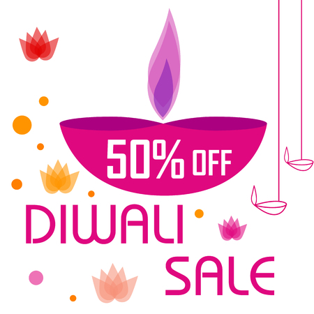 Advertisement template for shopping Sale Promotion Offer for Happy Diwali Festival of Indiaのイラスト素材