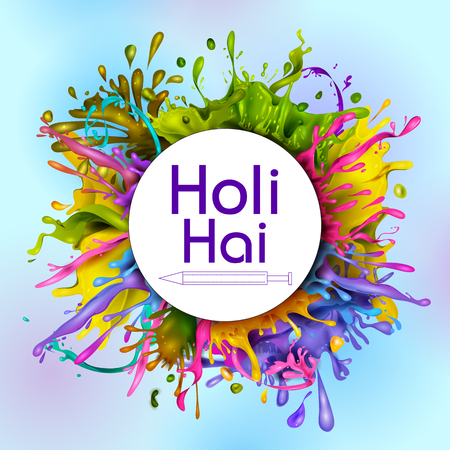 Colorful Traditional Holi splash background for festival of colors of Indiaのイラスト素材