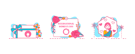 Greeting background for celebrating International Happy Women's Day in vectorのイラスト素材