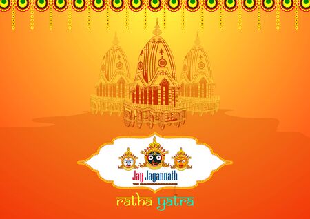 Rath Yatra Lord Jagannath festival Holiday background celebrated in Odisha, Indiaのイラスト素材