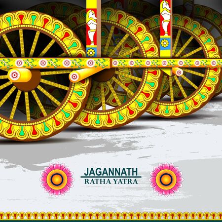 easy to edit vector illustration of Rath Yatra Lord Jagannath festival Holiday background celebrated in Odisha, Indiaのイラスト素材