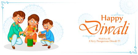 Happy Diwali light festival of India greeting backgroundのイラスト素材