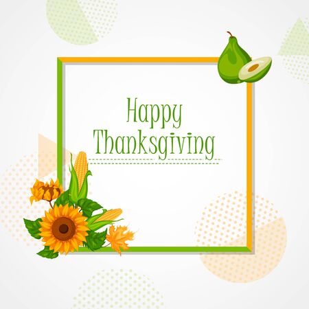 Happy Thanksgiving holiday greeting cardのイラスト素材