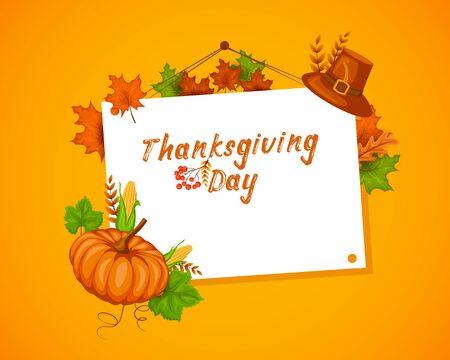 Happy Thanksgiving holiday greeting cardのイラスト素材