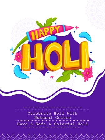 Colorful Traditional Holi background for festival of colors of India in vectorのイラスト素材