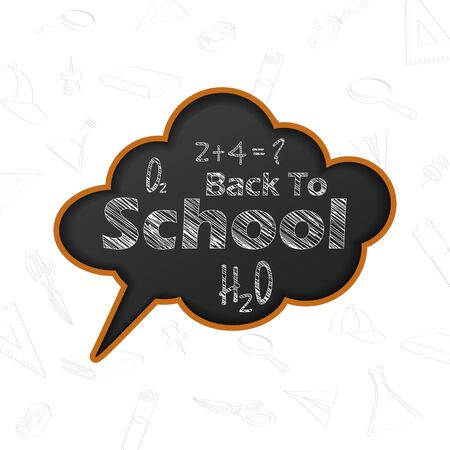 Back to School concept with chalkboard and other stationery objectのイラスト素材
