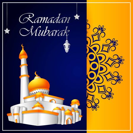 Eid Mubarak Happy Eid Ramadan background in vectorのイラスト素材