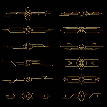 Golden vintage victorian art decor decorative ornamental divider design frames for elegant banner creative template design for wedding invitation cardのイラスト素材