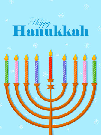 Happy Hanukkah Israel holiday greeting backgroundのイラスト素材