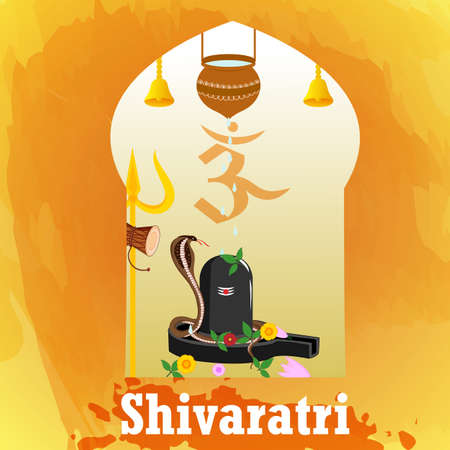 Lord Shiva the Hindu God for religious Shivratri backgroundのイラスト素材
