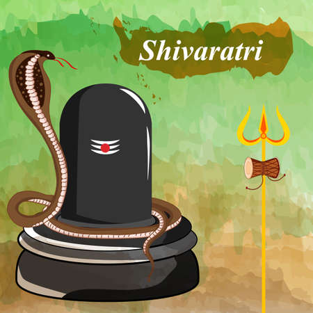 Lord Shiva the Hindu God for religious Shivratri backgroundのイラスト素材