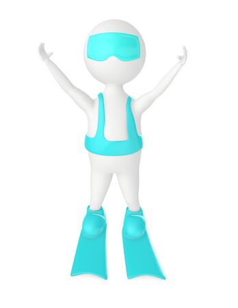 3d character , man wearing swimsuit- 3d renderingの写真素材