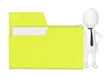 3d character , man file folder - 3d renderingの写真素材