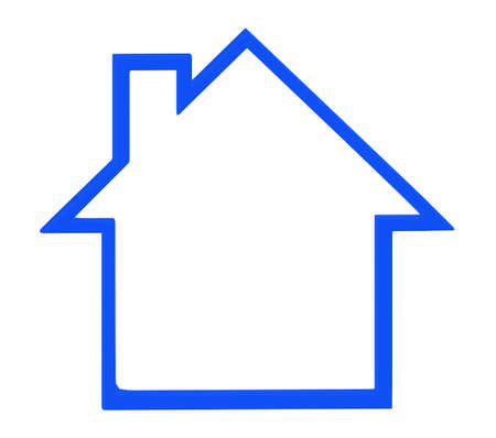 house sign symbol in white isolated background - 3d renderの写真素材