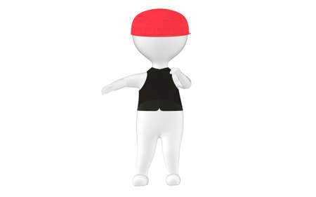 3d character , man wearing a cap and a tshirt- 3d rendering