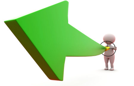 3d man drive on path concept in white background - 3d rendering , front angle viewの写真素材