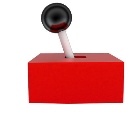 3d gear shift concept in white isolated background ,side angle viewの写真素材