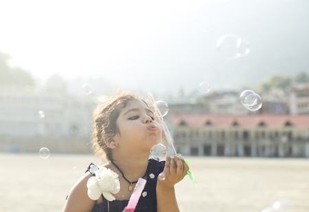 Holi celebration at Vrindavanの写真素材
