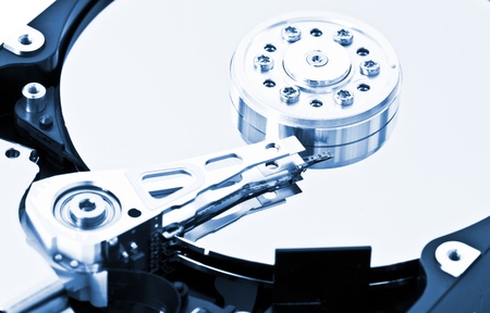Close-up of an hard disk drive