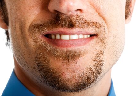 Happy man smiling  Close-up の写真素材