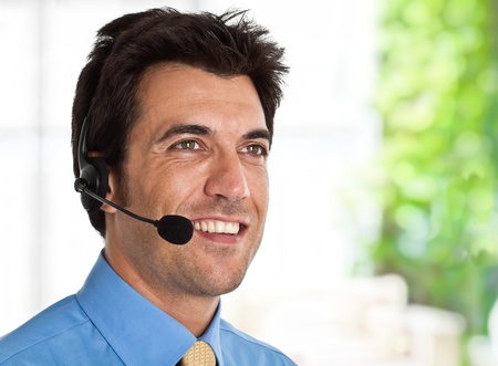 Portrait of an handsome customer representativeの写真素材