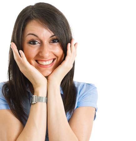 Portrait of a beautiful happy young womanの写真素材
