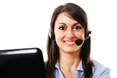 Portrait of a beautiful customer representative smilingの写真素材