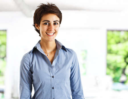 Portrait of a beautiful smiling womanの写真素材