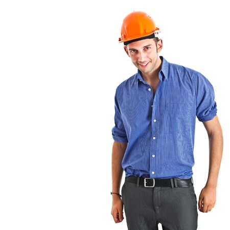 Portrait of an handsome engineerの写真素材