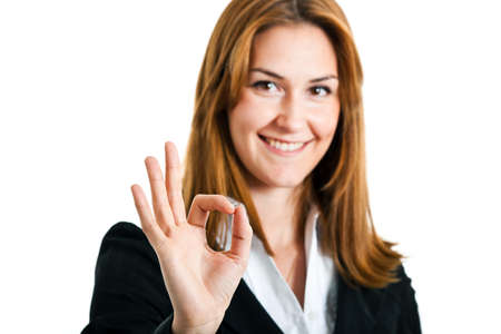 Portrait of a young smiling businesswomanの写真素材