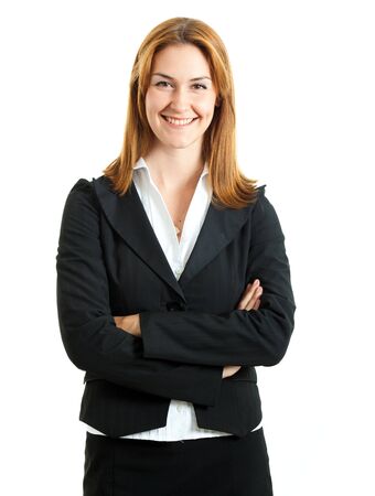 Portrait of a young smiling businesswomanの写真素材