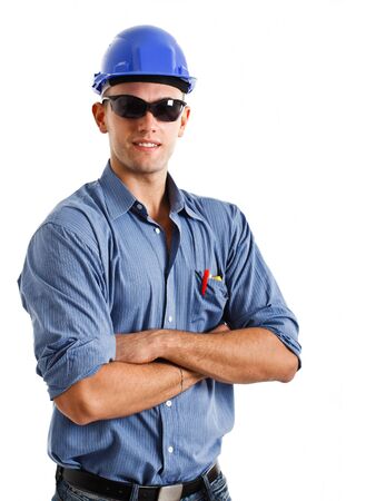Portrait of an handsome engineerの写真素材