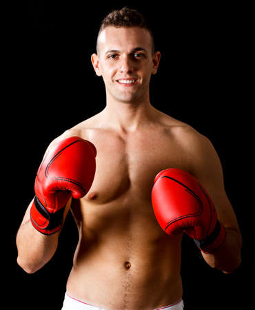 Portrait of an athletic boxerの写真素材