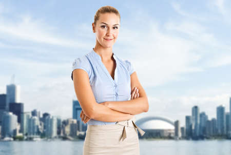 Portrait of a beautiful businesswomanの写真素材