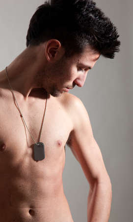 Fashion portrait of an handsome young manの写真素材