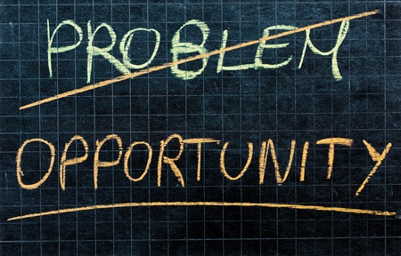 Positive concept written on a blackboardの写真素材