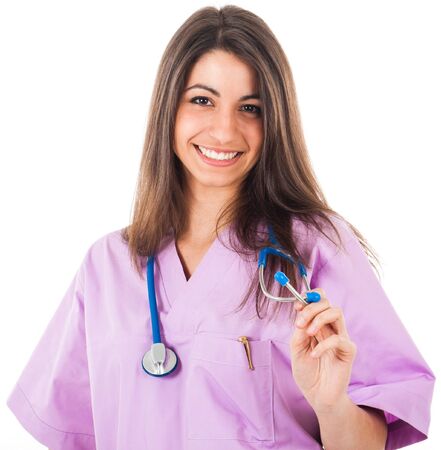 Portrait of a friendly smiling nurseの写真素材