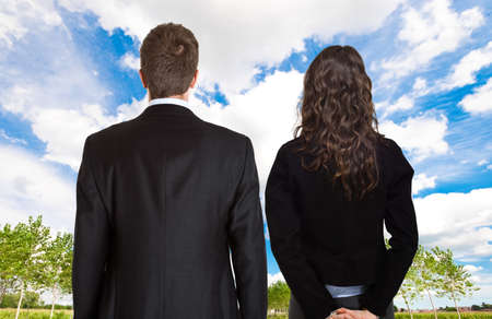 Business people looking at the futureの写真素材